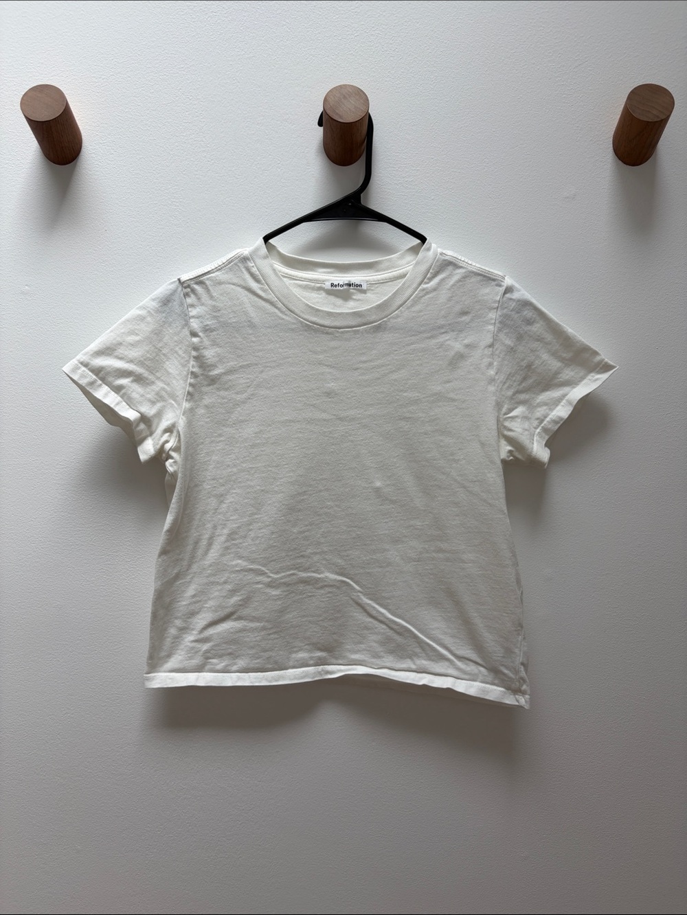 Reformation White Crewneck Short Sleeve Tee